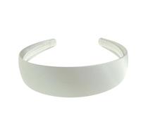 Large et plat très solide 4 cm uni simple vierge satin DIY chapellerie grand bibi long épais accessoires cheveux bandeau artisanat Alice Band femme (argent)