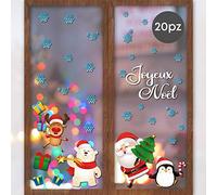 LARGE FORMAT Décorations adhésives de Noël | Décorez Votre fenêtre ou votre mur avec NOS Sur Le thème de Noël NE Laissez pas de Residus de Colle