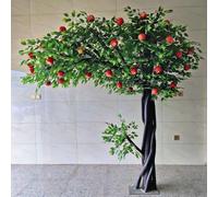 Large Freestanding Fake Red Flower Tree, Realistic Artificial Plum Blossom Tall Floor Floral Ornament for Mall Boutique Restaurant Front Desk Decor(4M)