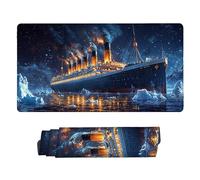 Large Game Tapis de Souris Bateau à Vapeur Star avec Base en Caoutchouc Antidérapant Extended XXL Long Clavier Pad de Table Grand Tapis Souris, pour Accessoires Gaming 90 x 40 cm k-1043