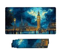 Large Game Tapis de Souris Big Ben à Londres avec Base en Caoutchouc Antidérapant Extended XXL Long Clavier Pad de Table Grand Tapis Souris, pour Personnel Bureau, Accessoires Gaming 120 x 60 cm k-586