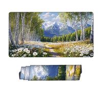 Large Game Tapis de Souris Bouleau blanc avec Base en Caoutchouc Antidérapant Extended XXL Long Clavier Pad de Table Grand Tapis Souris, pour Gamer, Personnel Bureau, Accessoires Gaming 50 x 25 cm k14