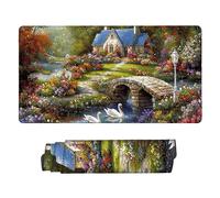 Large Game Tapis de Souris Chalet de Jardin avec Base en Caoutchouc Antidérapant Extended XXL Long Clavier Pad de Table Grand Tapis Souris, pour Personnel Bureau, Accessoires Gaming 80 x 40 cm k-454