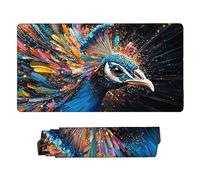 Large Game Tapis de Souris Couleur paon avec Base en Caoutchouc Antidérapant Extended XXL Long Clavier Pad de Table Grand Tapis Souris, pour Gamer, Personnel Bureau, Accessoires Gaming 80 x 40 cm k534