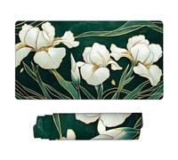 Large Game Tapis de Souris Iris Blanc avec Base en Caoutchouc Antidérapant Extended XXL Long Clavier Pad de Table Grand Tapis Souris, pour Gamer, Personnel Bureau, Accessoires Gaming 100 x 50 cm k-19