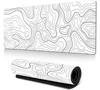 Large Gamer Mouse Mat 300 x 800 x 3 mm XXL Mouse Mat Improves Accuracy and Speed Large Gamer Table Mat with Black & White Edges (White)
