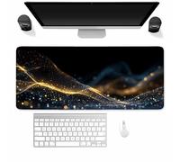 Large Gaming Mouse Mat Golden Curve, Mouse Pad 900x400mm, Computer Keyboard Mousepad Extended Desk Mat, Soft Smooth Surface and Anti-Slip Rubber Base for Office/Gaming