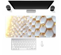 Large Gaming Mouse Mat Golden Geometry, Mouse Pad 800x300mm, Computer Keyboard Mousepad Extended Desk Mat, Soft Smooth Surface and Anti-Slip Rubber Base for Office/Gaming