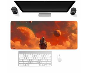 Large Gaming Mouse Mat Orange Interstellar, Mouse Pad 1000x500mm, Computer Keyboard Mousepad Extended Desk Mat, Soft Smooth Surface and Anti-Slip Rubber Base for Office/Gaming