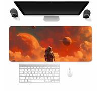 Large Gaming Mouse Mat Orange Interstellar, Mouse Pad 800x400mm, Computer Keyboard Mousepad Extended Desk Mat, Soft Smooth Surface and Anti-Slip Rubber Base for Office/Gaming
