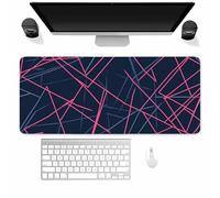 Large Gaming Mouse Mat Red Blue Line, Mouse Pad 800x300mm, Computer Keyboard Mousepad Extended Desk Mat, Soft Smooth Surface and Anti-Slip Rubber Base for Office/Gaming