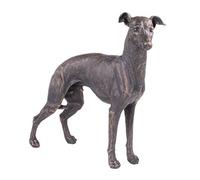 Large Greyhound Dog Painted Bronze Resin Sculpture - Pet Gifts Stand Out Home Decor H21cm