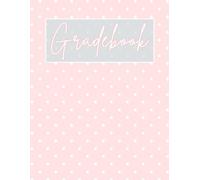 Large Grid Teacher Gradebook • Record, Attendance, Grade Book for Elementary, Middle, or High School Teachers • Large Print Squares (Pink/White Polka Dots): 8.5" x 11"