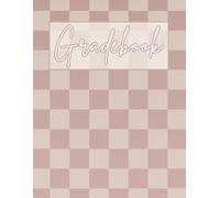 Large Grid Teacher Gradebook • Record, Attendance, Grade Book for Elementary, Middle, or High School Teachers • Large Print Squares (Dusty Checker): 8.5" x 11"