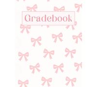 Large Grid Teacher Gradebook • Record, Attendance, Grade Book for Elementary, Middle, or High School Teachers • Large Print Squares (Pink Coquette Bows): 8.5" x 11"