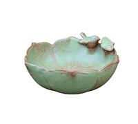 Large Ground Bird Bath, Decorative Ceramic Feeder, Flower Pot Planter with Basin, Elegant Garden Centerpiece, Outdoor Basin for Decks, Versatile Weatherproof Habitat Ornament Across Lawn Spaces