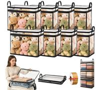 Large Heavy-Duty Thick Plastic Clear Storage Box with Hinged Lid, Extra Large Heavy-Duty Thick Plastic Clear Storage Bag for Clothes, Moving & Storage, Foldable & Dustproof Organization Bins (8pcs)