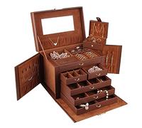 Large Jewellery Box Gift Storage Case for Girls Necklace Watch Display - Gift for Man Women Husband (Brown)