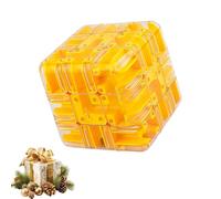 Large Labyrinth 3D Maze Cube,3D Magic Cube Maze Ball,Spatial Awareness Brain Training Toy,Cultivate Logical Thinkingm, Educational Focus Game Gift for Adults Teens (Yellow)