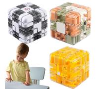 Large Labyrinth 3D Puzzle Maze Cube - Engaging Brain Teaser Toy, 3D Maze Puzzle Cube Interactive Game, Spatial Awareness Brain Training Toy for Stress Relief & Logic Development (3pcs-f)