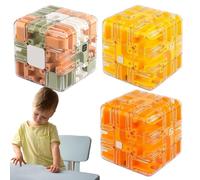 Large Labyrinth 3D Puzzle Maze Cube - Engaging Brain Teaser Toy, 3D Maze Puzzle Cube Interactive Game, Spatial Awareness Brain Training Toy for Stress Relief & Logic Development (3pcs-d)