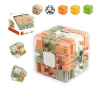 Large Labyrinth 3D Puzzle Maze Cube - Engaging Brain Teaser Toy, 3D Puzzle Maze Cubem, Marble Magic 3x3 Challenge Mazes Ball for Stress Relief, Logic Development(D)