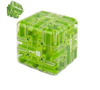Large Labyrinth 3D Puzzle Maze Cube - Fun Brain Teaser Ball Cube, Colorful 3D Labyrinth Game for Kids & Adults, Spatial Imagination & Patience Training Gift (Green)