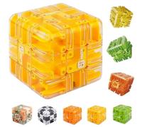 Large Labyrinth 3D Puzzles Maze Cube,3D Maze Magic Cube & Ball,Brain Teaser Toys,Brain Training Puzzle,IQ Mind Challenge Puzzle Box,A Perfect Educational Game Gift (Yellow)