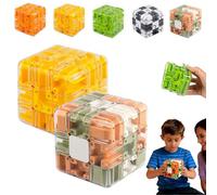 Large Labyrinth 3D Puzzles Maze Cube - Engaging Brain Teaser Toy, 3D Magic Cube Maze Ball Puzzle, Spatial Awareness Brain Training Toy, Educational Focus Game Gift for Adults Teens (A+D)