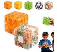 Large Labyrinth 3D Puzzles Maze Cube - Engaging Brain Teaser Toy, 3D Magic Cube Maze Ball Puzzle, Spatial Awareness Brain Training Toy, Educational Focus Game Gift for Adults Teens (A+C)