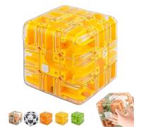Large Labyrinth 3D Puzzles Maze Cube - Engaging Brain Teaser Toy, High - Difficulty Puzzle, Game Gravity Three-Dimensional Magic Cube Brain Teaser Ball Relief Items (Yellow)