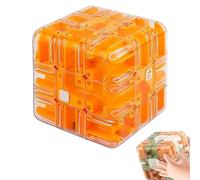 Large Labyrinth 3D Puzzles Maze Cube - Engaging Brain Teaser Toy, High - Difficulty Puzzle, Game Gravity Three-Dimensional Magic Cube Brain Teaser Ball Relief Items (Orange)