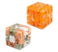 Large Labyrinth Maze Cube - 2-in-1 Twist Cube & Ball Maze Toy, Engaging Brain Teaser Toy for Brain Training, Family Competitive Play, Stress Balls for Adults (2pcs-C)
