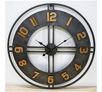 Large Metal Iron Retro Garden Wall Clock Silent Non-Ticking Battery Operated Vintage Metal Clocks for Living Room Decor Large Kitchen Clock Purple Decoration