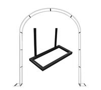 Large Metal Rose Arch for Garden - Weatherproof & Rustproof Climbing Plant Support - Elegant White Vine Trellis for Roses & Flowers (W280 x H220cm)