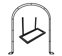 Large Metal Rose Garden Arch - Weatherproof & Rustproof Trellis for Climbing Plants & Roses - Sturdy Outdoor Archway (Black 240x220cm)