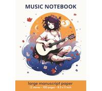 Large Music Notebook for Girls - 100 Blank Sheets, 12 Staves Per Page: Music Manuscript Paper for Guitar, Piano and Composition | 8.5x11 in | Notebook for Teens, Kids and Students