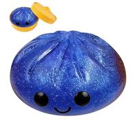Large Mystery Dumpling Squishy Stress Ball, Dumpling Squishy Toy Mystery Box, Glitter Dumpling Squishy with Steamer Box, Food Steamer Stretchy Desk Toys (C-3)