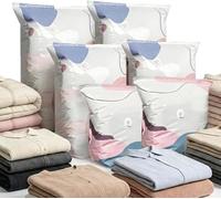 Large No-Pump 3D Vacuum Storage Bags 3-Sec Fast Compression, Heavy-Duty Press and Seal for Clothes, Press & Seal, No Pump Needed, Saves 80% Space, Perfect for Moving, Travel (4L+2M)