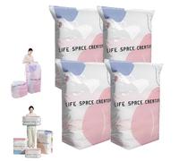 Large No-Pump 3d Vacuum Storage Bags, Life Space Creator Storage Bags, 3d Compression Storage Bag, Thickened Reusable Space Saver for Clothes Duvets, Bedding & Travel (L 4PCS)