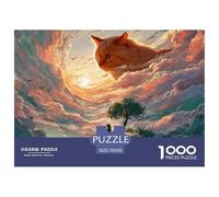 Large Orange Kitten 1000 Pcs Carton Premium Coffret De Puzzles Giant Orange Tabby Cat Stimulant Et Éducatif Jeu Familial Puzzles As Birthday Gifts 70x50cm/1000pcs