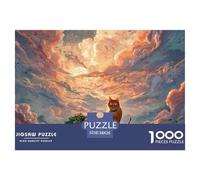 Large Orange Kitten 1000 Pièces Carton Extra-épais Lot de Puzzles Giant Orange Tabby Cat Stimulant Et Éducatif Défi Unique Puzzles As Birthday Gifts 38x26cm/1000pcs