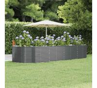 Large Oval Raised Garden Bed for Vegetables, Flowers & Herbs, 367x140x68cm, Sturdy Galvanized Steel, Weather-Resistant Powder Coated Anthracite Planter Box for Patio, Balcony, Yard, Easy Assembly