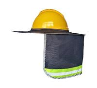 Large pare-soleil pour casques de construction de casque de chantier, pare-soleil haute visibilité en maille réfléchissante