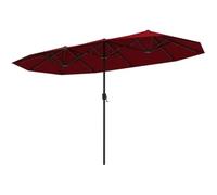 Large Patio Umbrella, Outdoor Double-Sided Table Market Umbrellas W/Crank Handle for Beach pour Balcon,Plage(Red)