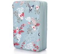 Large Pencil Case 200 Slots Zipper Pencil Case Handy Multi-Tiered Colored Pencil Holder Refill Neutral Glitter (Blue Hummingbird Flower) As Shown,, As Shown, Fashion.