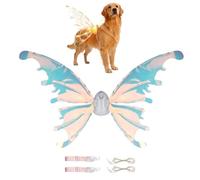 Large Pet Wings - Enchanting Led Butterfly Costume, Badge Light-Up Fairy Accessory + High Comfort Pp Construction, Nighttime Visibility Flair - for Birthdays Masquerades &