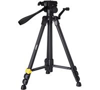 Large Photo Tripod Kit, Carry Bag, 3D Ball, Quick Plate, 4 Sections, Lever Lock, Rack Column, Load 3 kg, Aluminium, for Canon, Nikon, Sony, NGHP001