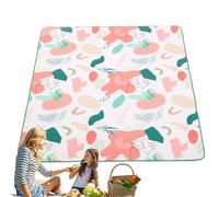 Large Picnic Blanket 78.7x78.7in, Multi Layer Family Outdoor Mat with Carry Strap, Waterproof and Sandproof Camping Blanket for Beach Park Grass Indoors, Fits 6 to 8 Adults for Travel and Gatherings