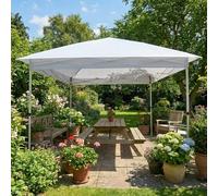 Large Pop Up Canopy Tent for Outdoor Camping - Portable Waterproof Shelter with Easy Setup and Carry Bag - White, 3x6m, Without Apron